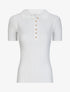 Polo ajusté en maille côtelée - Blanc - 4