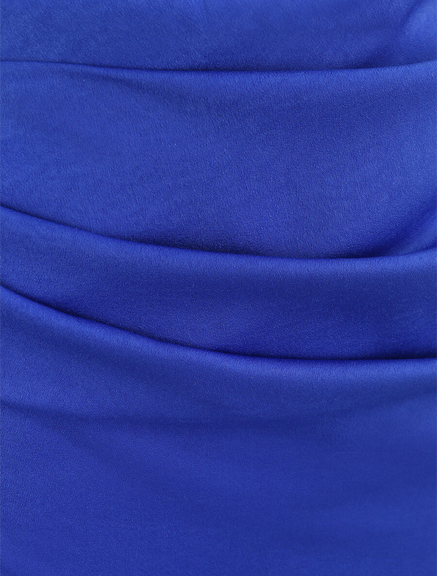 Jupe portefeuille satinée - Bleu roi - 3