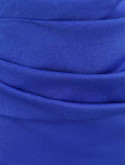 Jupe portefeuille satinée - Bleu roi - 3