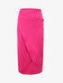 Jupe portefeuille satinée - Fushia - 4