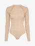 Body côtelé à épaules boutonnées - Beige - 4