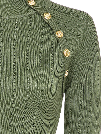Body côtelé à épaules boutonnées - Kaki - 3