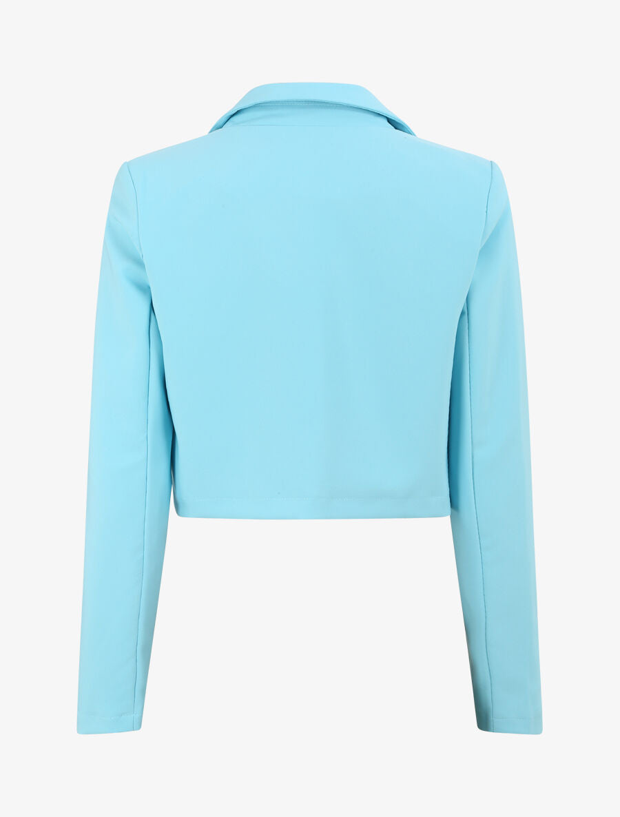 Veste courte unie - Bleu ciel - 2
