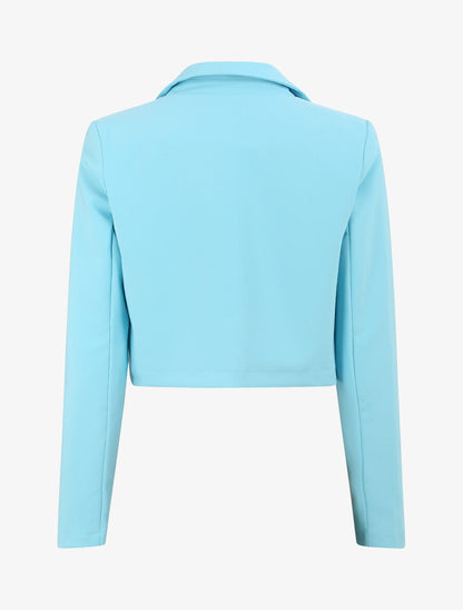Veste courte unie - Bleu ciel - 2