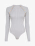 Body côtelé à épaules boutonnées - Gris - 1