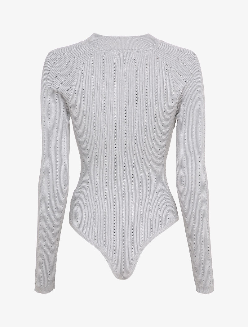 Body côtelé à épaules boutonnées - Gris - 2