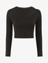 Crop top côtelé unie - Noir - 4