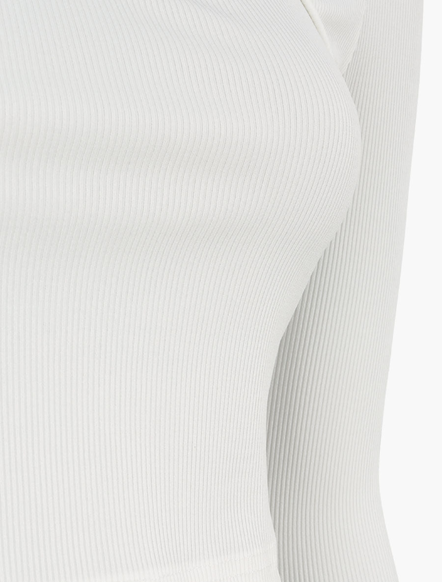 Crop top ajouré unie - Blanc - 3