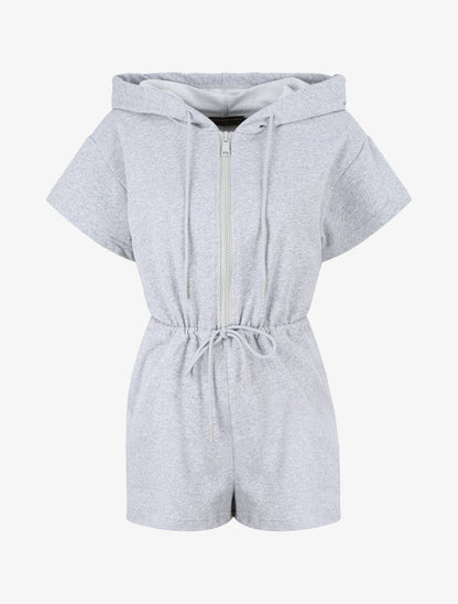 Combishort jogging à capuche - Gris - 1