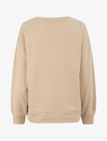 Sweat à inscription - Beige - 2