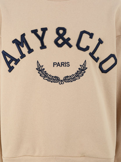 Sweat à inscription - Beige - 3