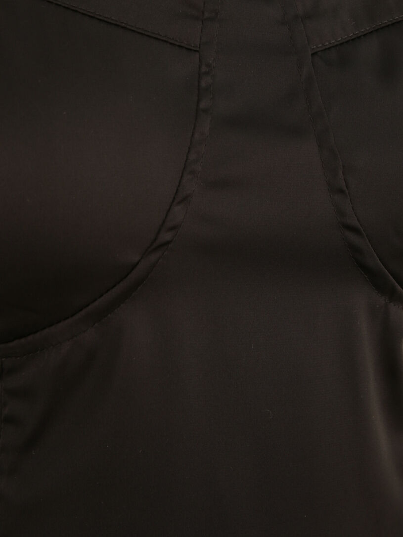 Crop top satiné uni - Noir - 3