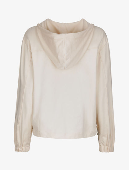 Sweat à capuche à col zippé - Beige - 2