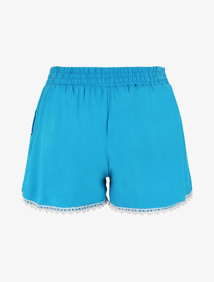 Short de plage léger à détail crochet - Turquoise - 2