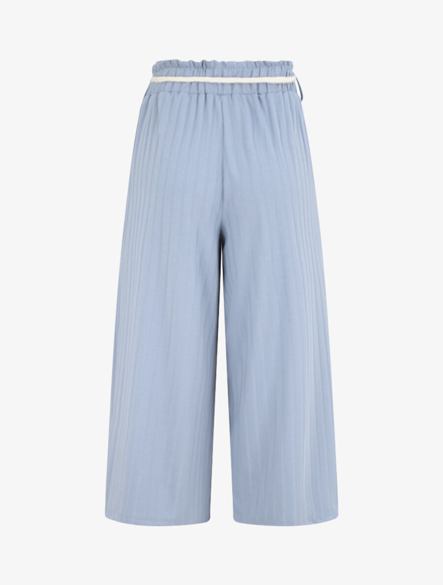 Pantalon ample à taille froncée - Bleu - 2