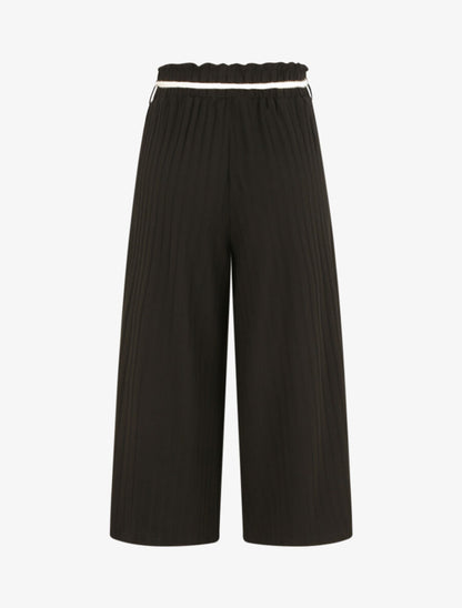 Pantalon ample à taille froncée - Noir - 2