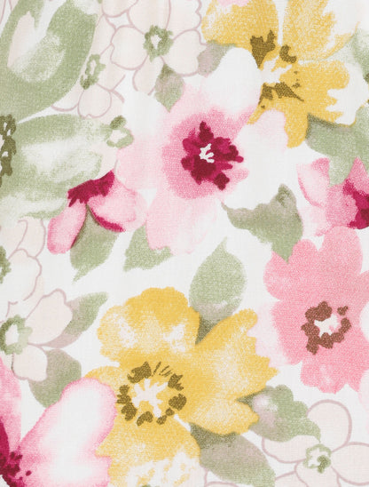 Robe longue à imprimé grandes fleurs - Vert - 3
