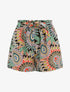 Short à taille froncée imprimé ethnique - Noir - 1