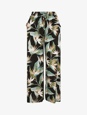 Pantalon ample imprimé végétal - Noir - 5