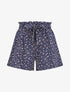 Short à taille froncée imprimé petites fleurs - Marine - 1