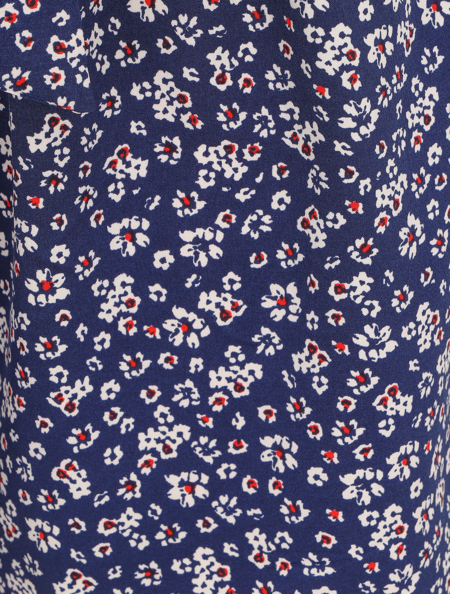 Short à taille froncée imprimé petites fleurs - Marine - 3