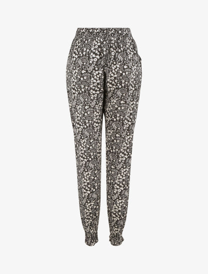 Pantalon imprimé petites fleurs - Noir - 2