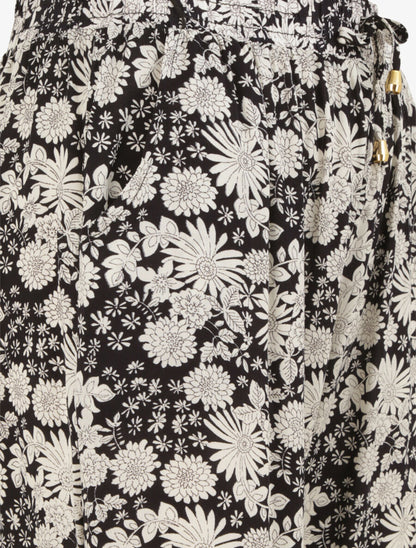 Pantalon imprimé fleurs stylisées - Noir - 3