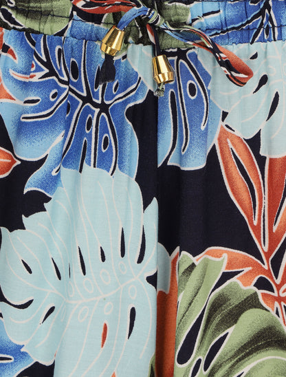 Short fluide imprimé plantes tropicales - Marine - 3