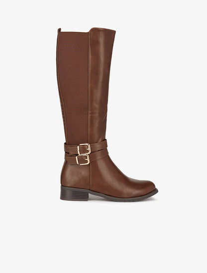 Bottes cavalières élastiquées - Camel - 2