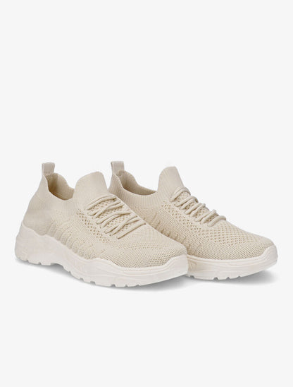 Baskets en mesh à lacets - Beige - 5