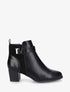 Bottines en simili à boucle fantaisie - Noir - 1