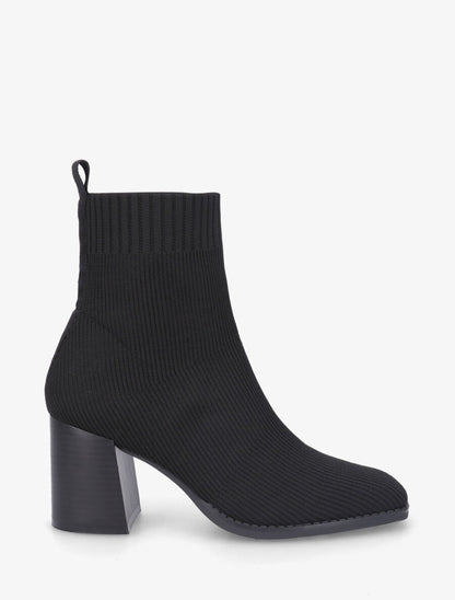 Bottines unies style chaussettes - Noir - 5