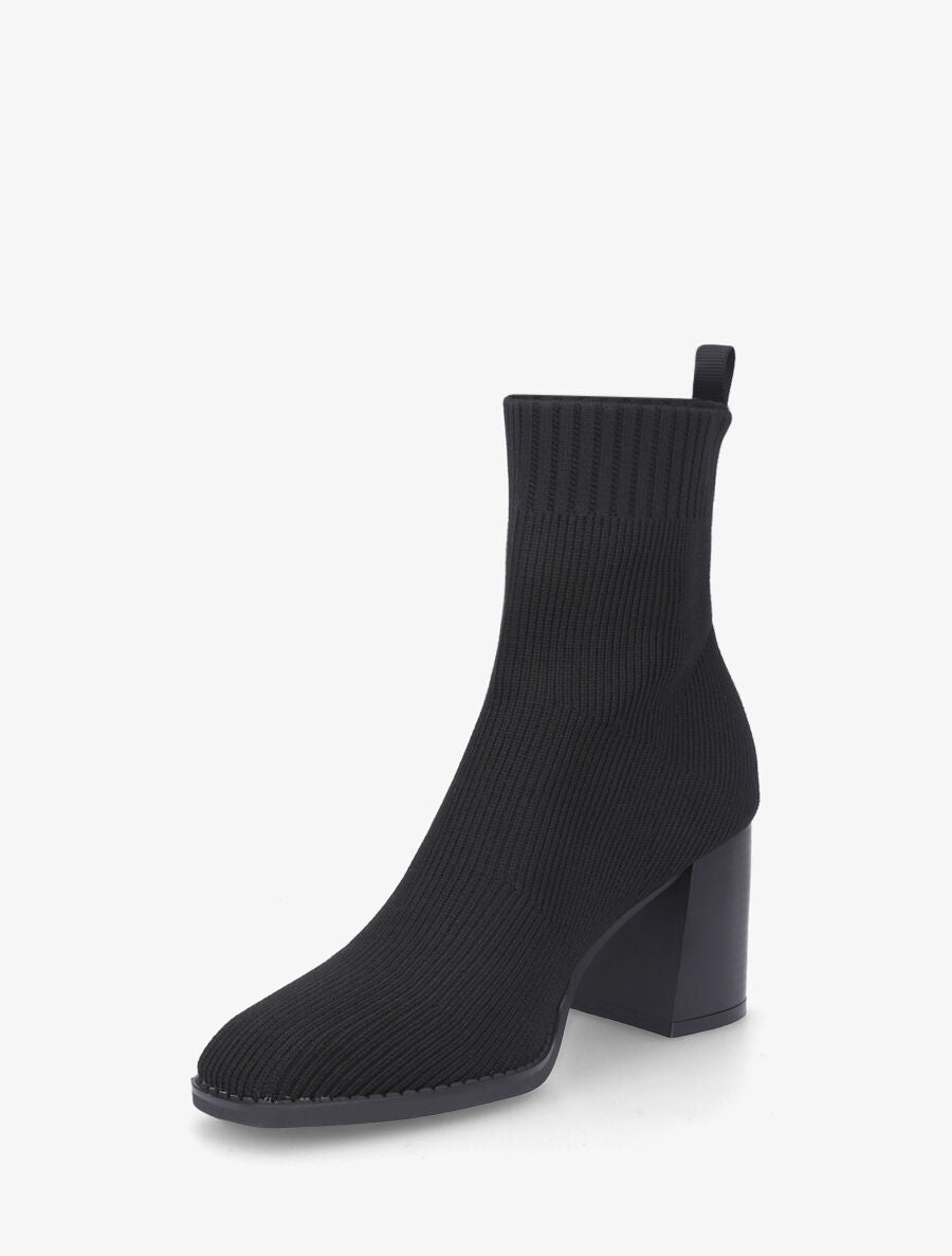 Bottines unies style chaussettes - Noir - 3