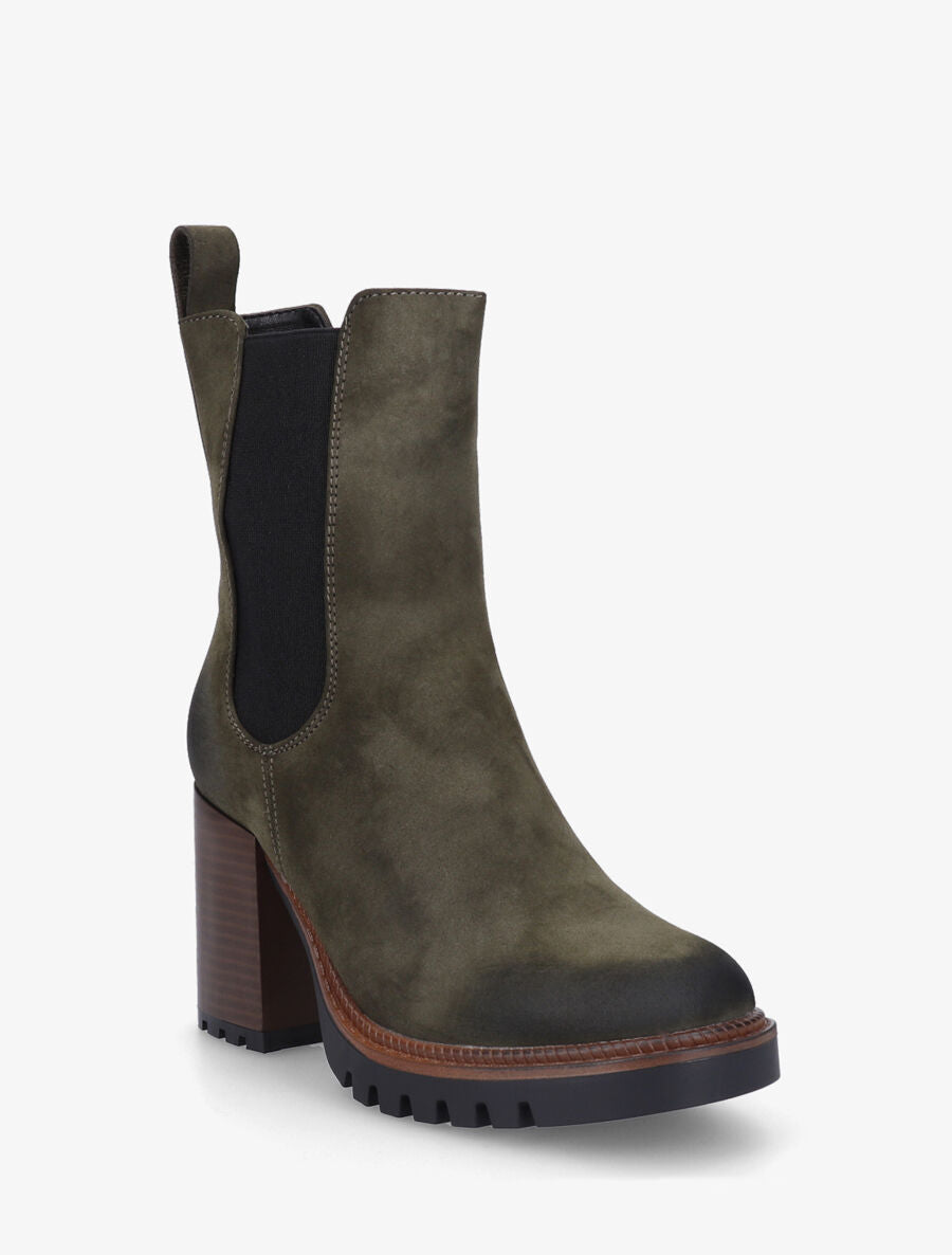 Bottines montantes en suédine - Kaki - 2