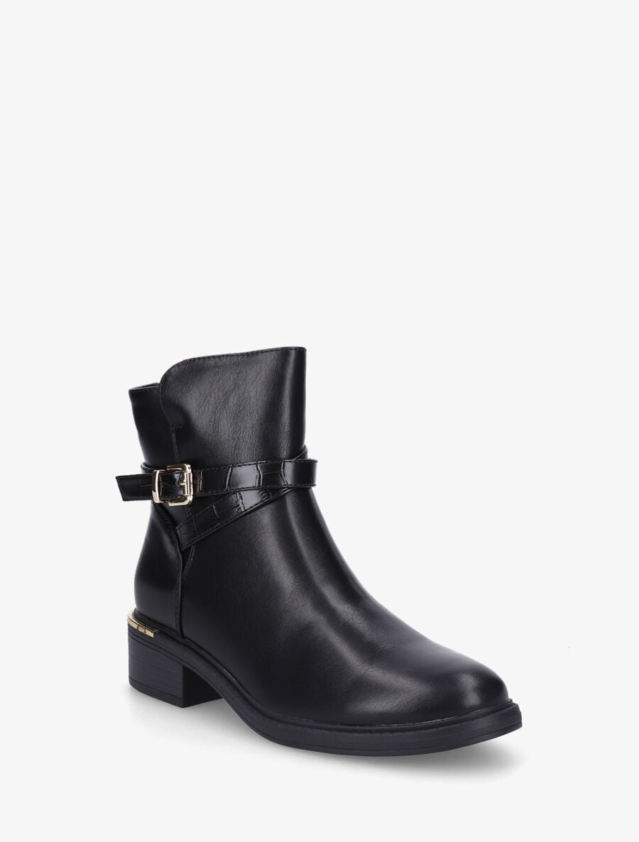 Bottines classiques à boucle en simili - Noir - 2