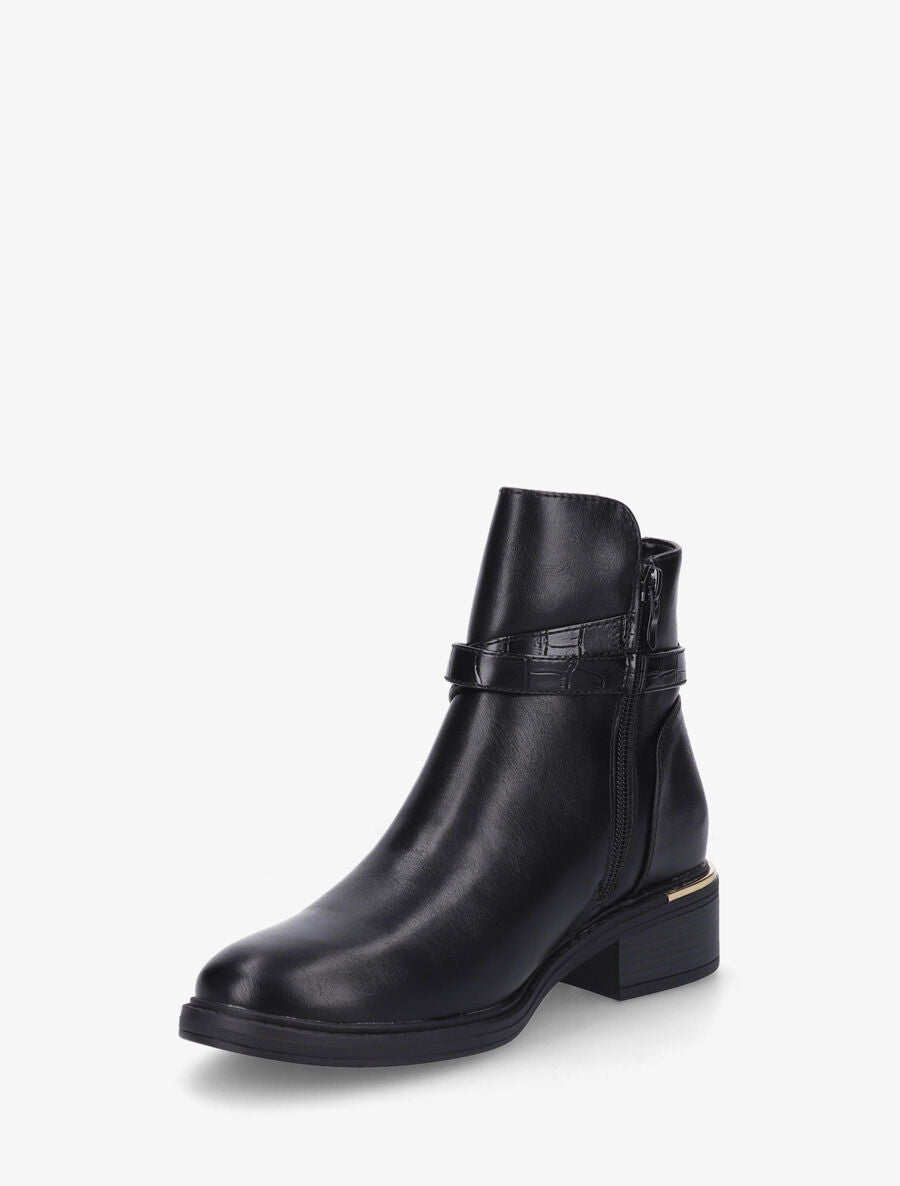 Bottines classiques à boucle en simili - Noir - 3