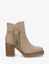 Bottines en suédine à talon - Taupe - 5