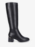 Bottes unies en simili à talon - Noir - 5