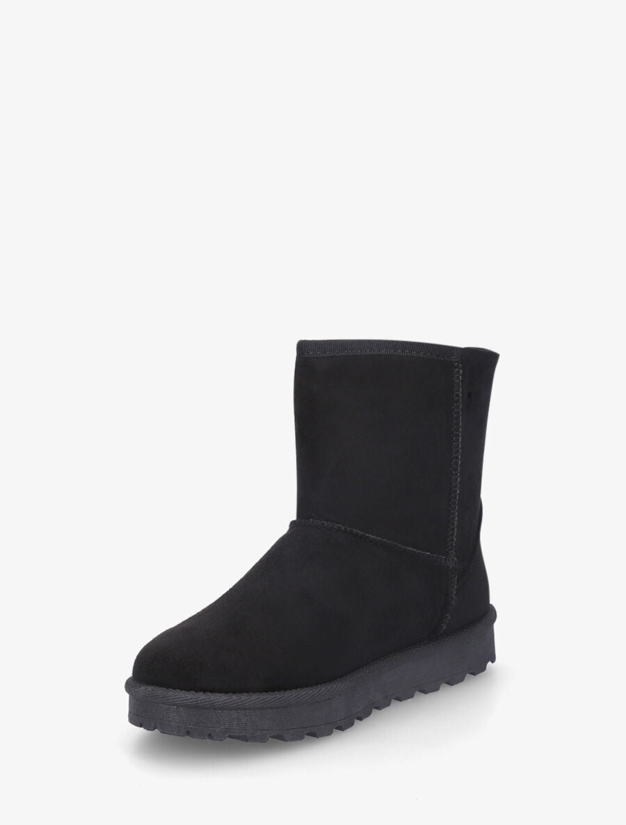 Boots unies en suédine - Noir - 3