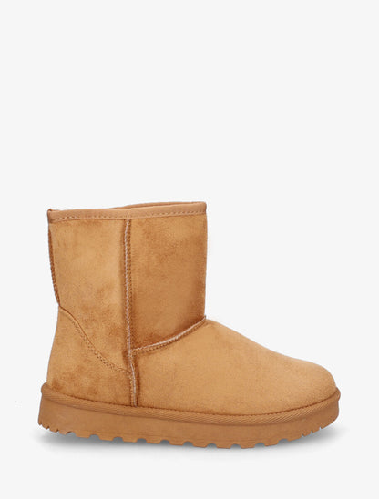 Boots unies en suédine - Camel - 1