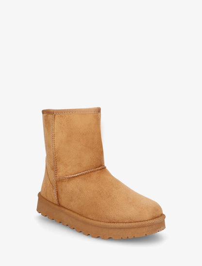 Boots unies en suédine - Camel - 2