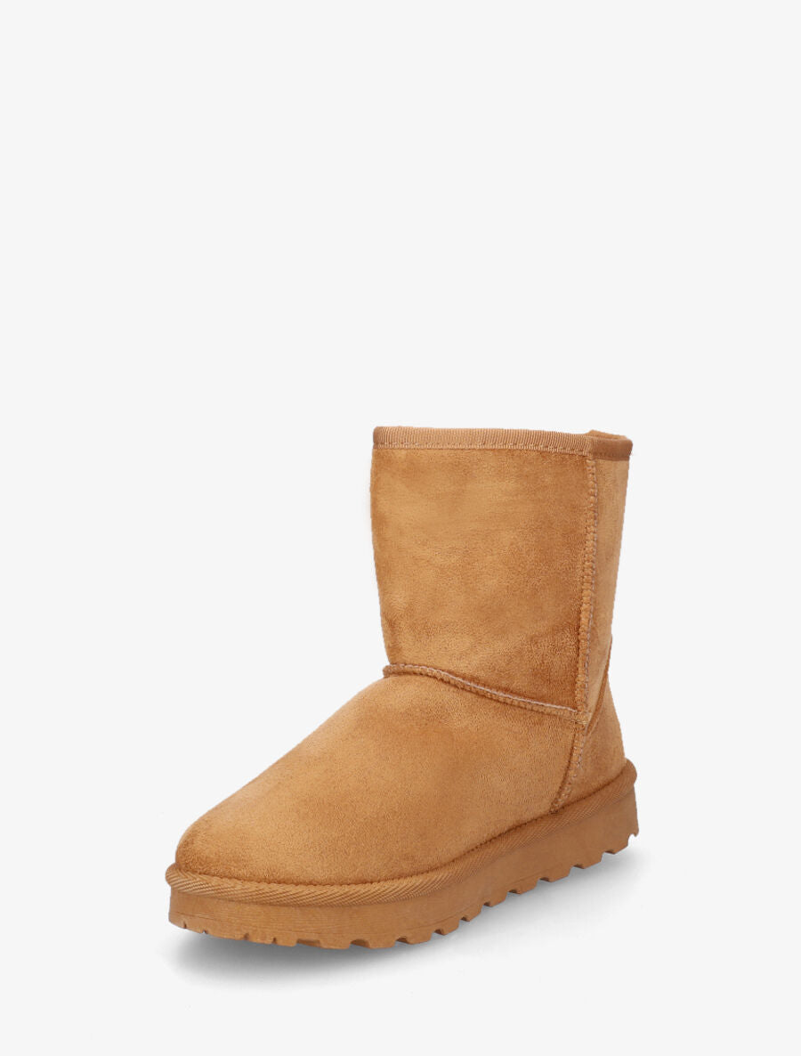 Boots unies en suédine - Camel - 3