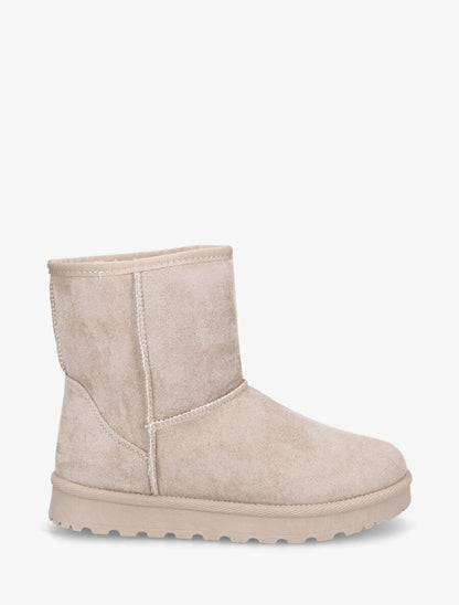 Boots unies en suédine - Beige - 1