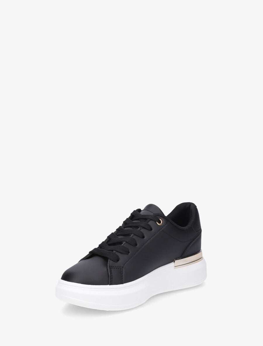Sneakers compensées à empiècement métal - Noir - 3