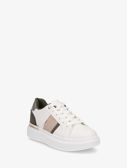 Sneakers compensées à empiècement métal - Vert - 2