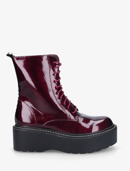 Bottines vernies à plateforme et inscription - Bordeaux - 5