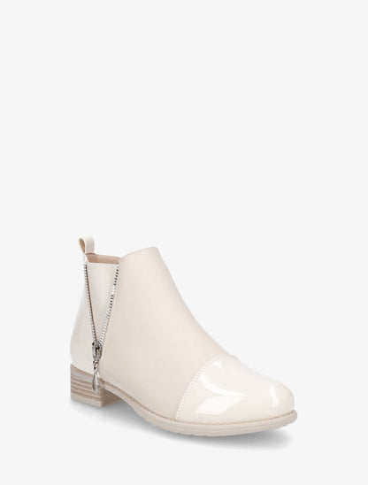 Bottines vernies et effet croco - Beige - 2