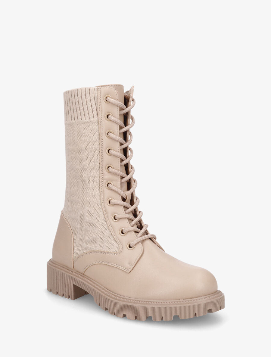Bottines chaussettes à imprimé grec - Taupe - 2