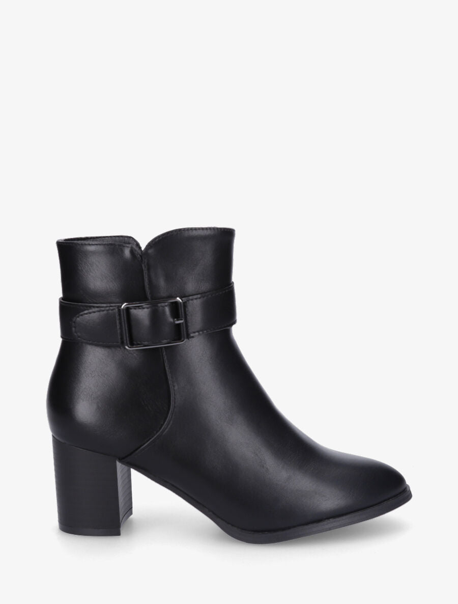Bottines en simili sanglées - Noir - 5