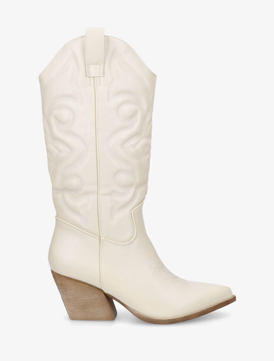 Bottes style santiags - Beige - 5
